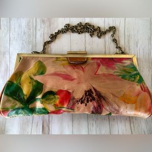 Patricia Nash Leather Floral crossbody Bag with removable chain